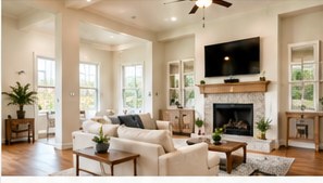 Bright, freshly finished living room